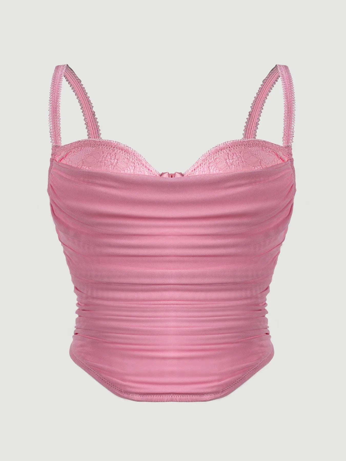 Camisole Tight Corset Sexy Transparent Mesh Patchwork Tube Top Slimming Hot Girl Outerwear Party Crop Top Pure Desire Top C9L1