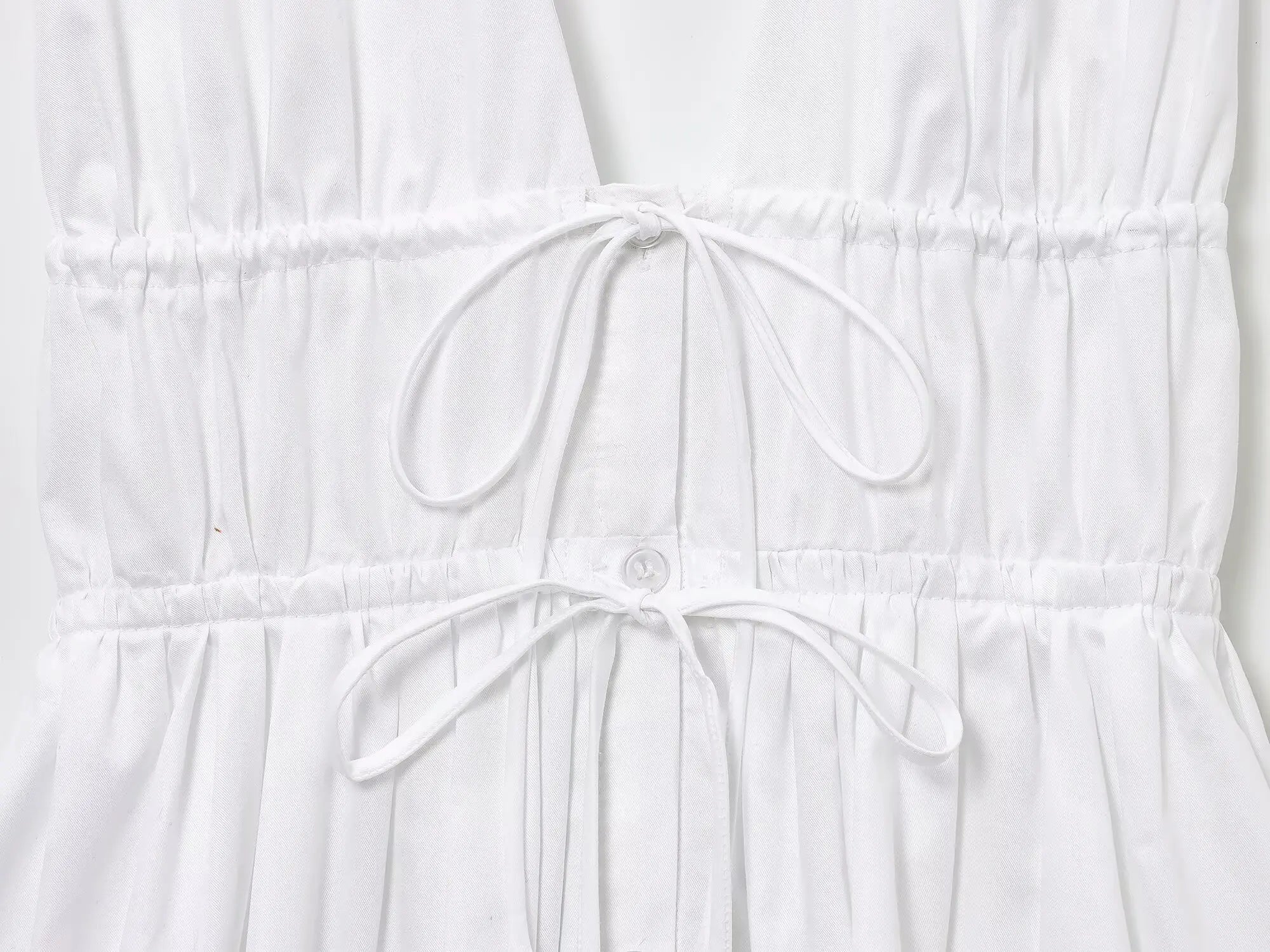 Bowknot White Backless Beach Summer Women's Dress Deep V Neck Cotton Short Vestidos Sexy Sleeveless Halter New in Dress 2025