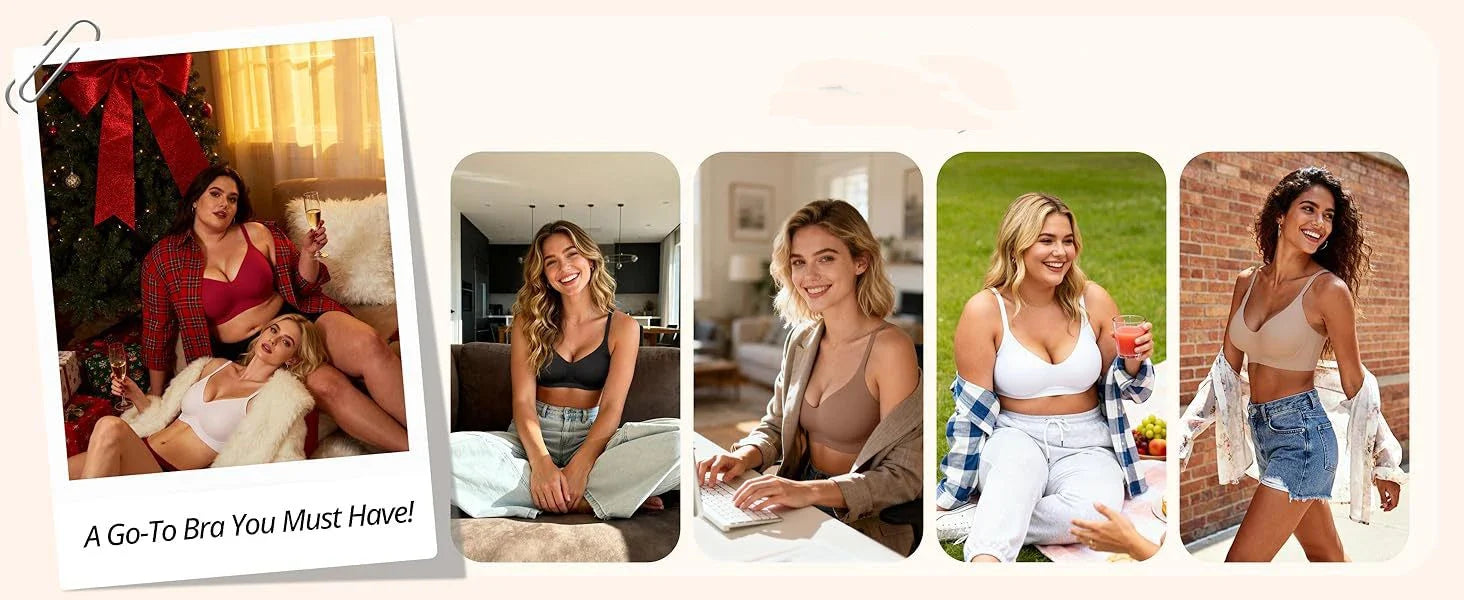 Women's Jelly Wire-Free Seamless Bra Solid Color Thin Molding 3/4 Cup Push-Up Seamless Bra Soft Support Comfortable Underwear