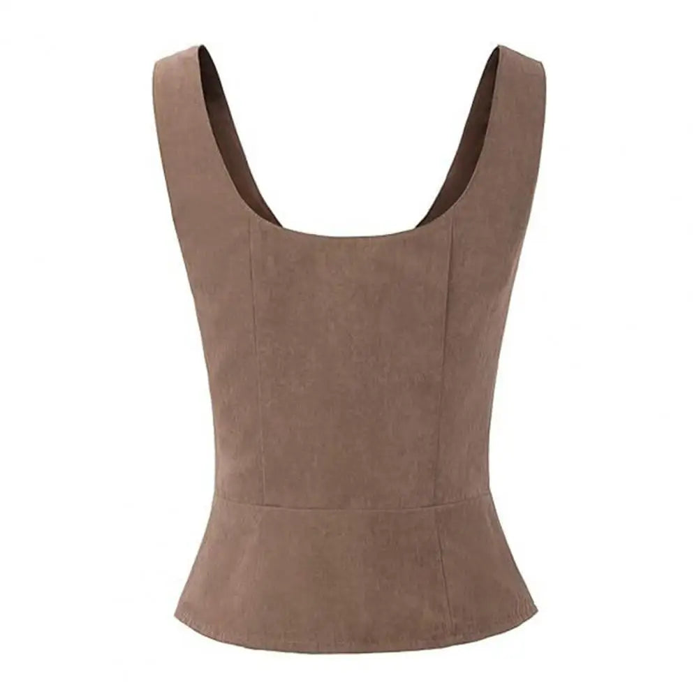 Women Vest Lace-up Strap Renaissance Vinatge Square Neck Sleeveless Medieval Slim Fit Halloween Cosplay Performance Top