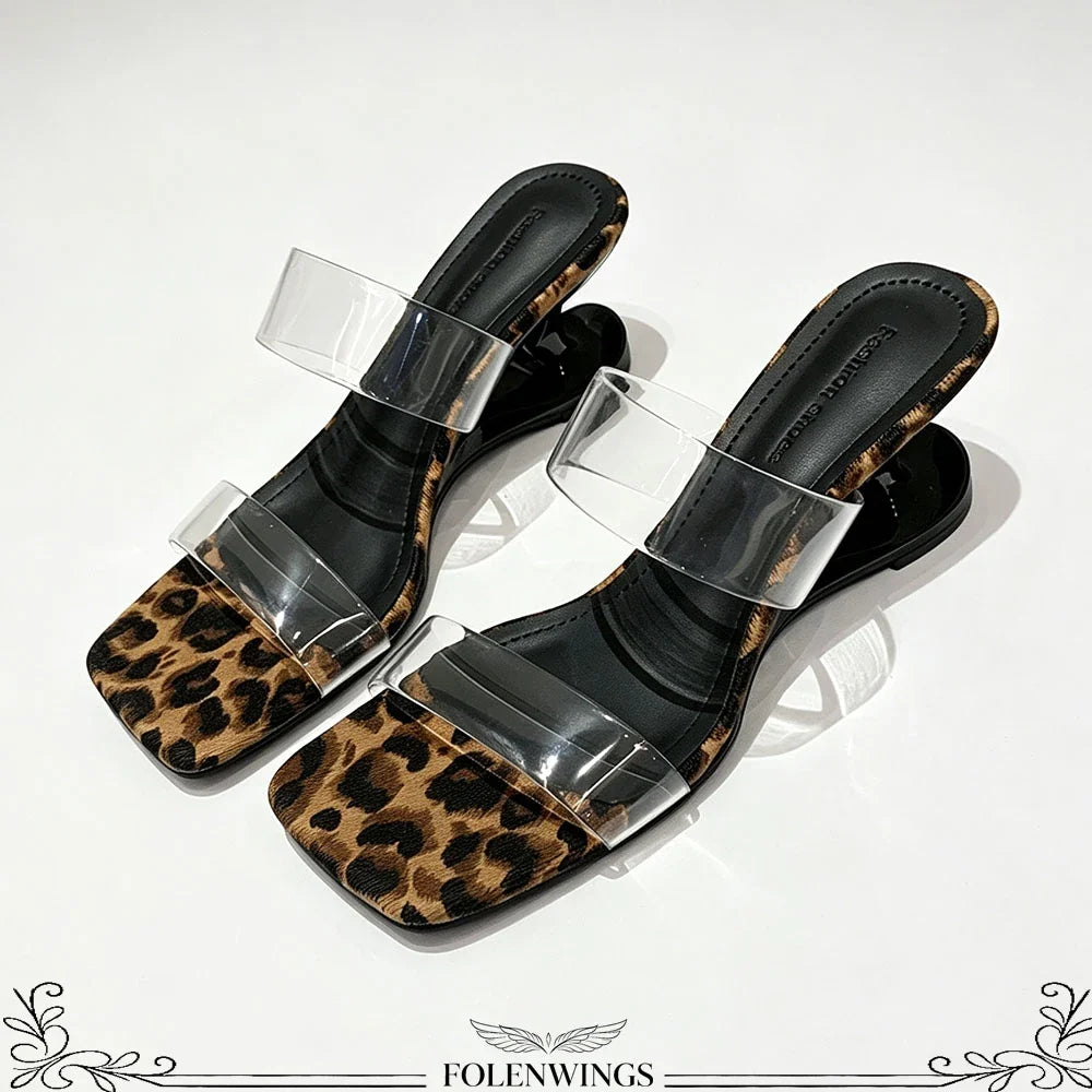 Y2K PVC Transparent Designer Sandals Women Shoes Slip On Hollow Wedge Slide Mules Beach Vacation 6cm Comfortable Walking Heels