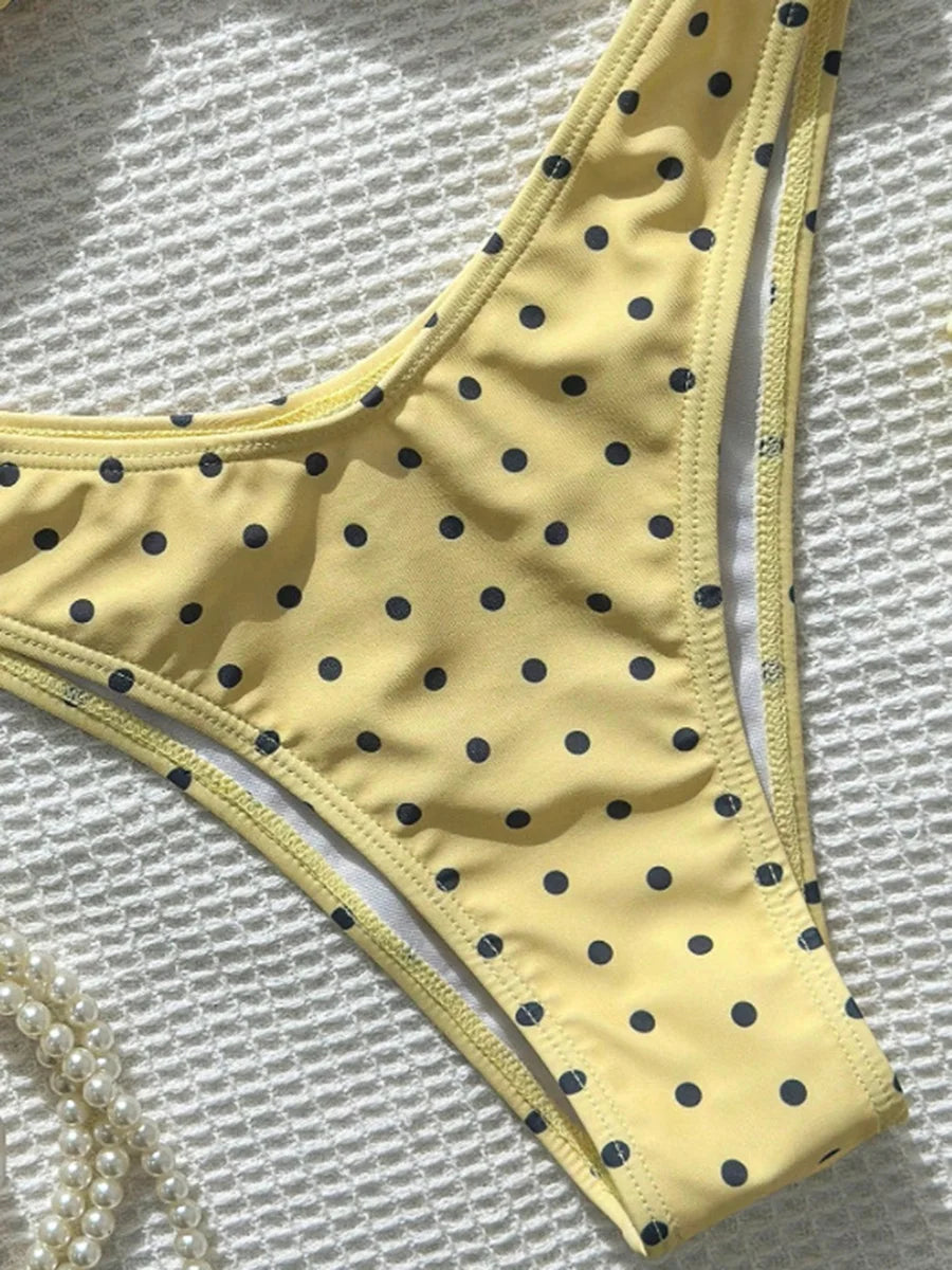 XS - L Polka Dot Bandeau Bikini Women Swimsuit Female Swimwear Two-pieces Bikini Set Brazilian High Cut Bathing Suit Swim Lady