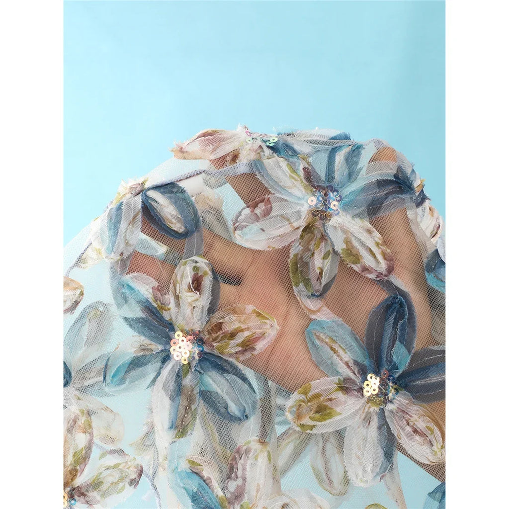 With Sarong Flower Printed Halter Bikini Female Swimsuit Women Swimwear Three-pieces Bikini set Bather Bathing Suit Swim V8321