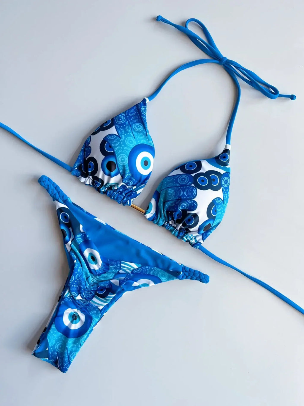 Leopard Halter Scrunch Butt Micro Thong Bikini Women Swimwear Female Swimsuit Two-pieces Bikini Set Bather Bathing Suit Swim