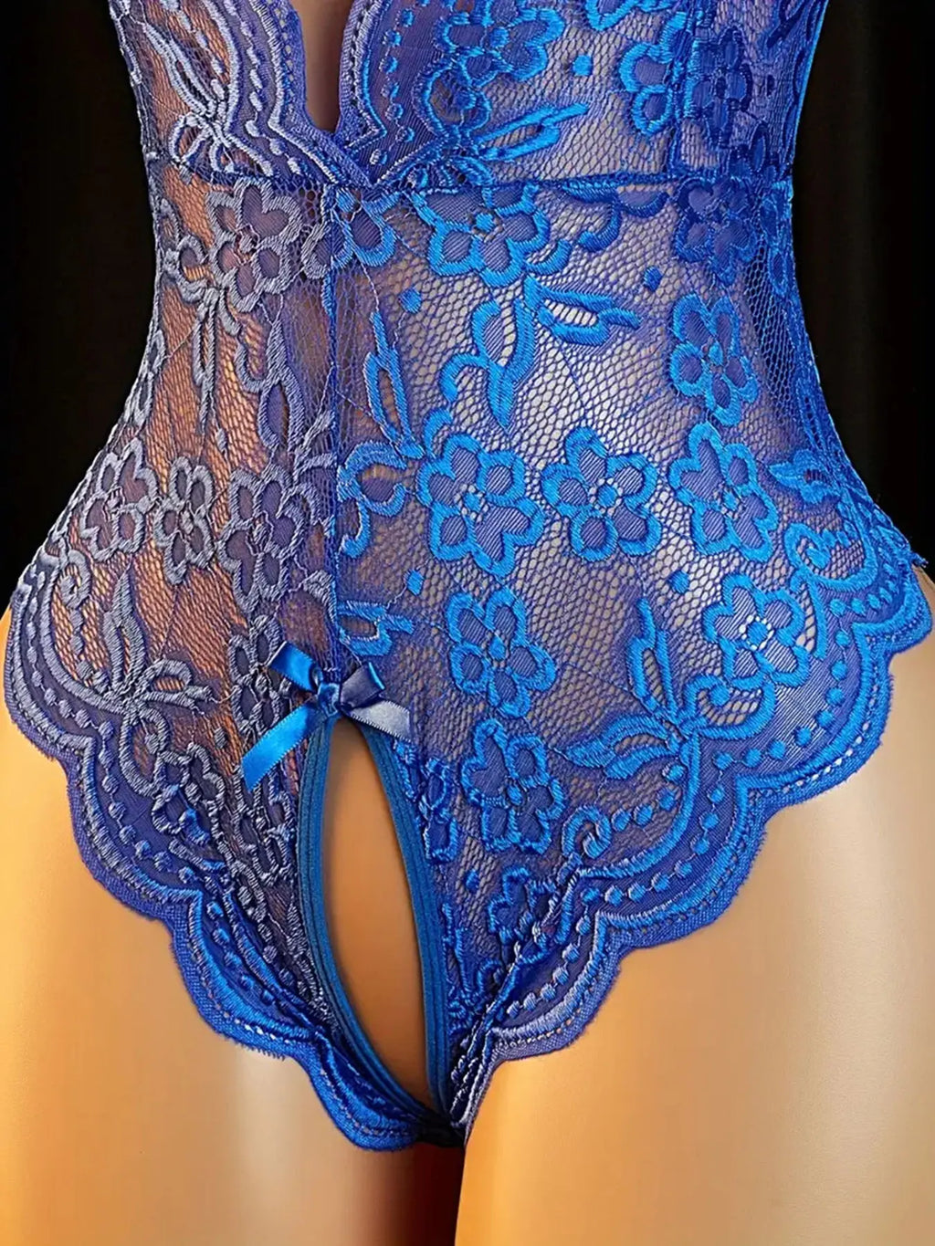 Blue Adult Erotic Lingerie Women Body Suit Crotchless Sexy Pajamas Babydoll Dress Open Sexy V-neck Hot Underwear Desire Set