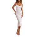 Women Sleeveless Floral Dress Summer Spaghetti Strap Bodycon Party Dress for Party Cocktail Beach Streetwear