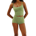 2 Piece Sets Women's Solid Color Bow Camisole Tops and Shorts Sets Summer Casual Loungewear