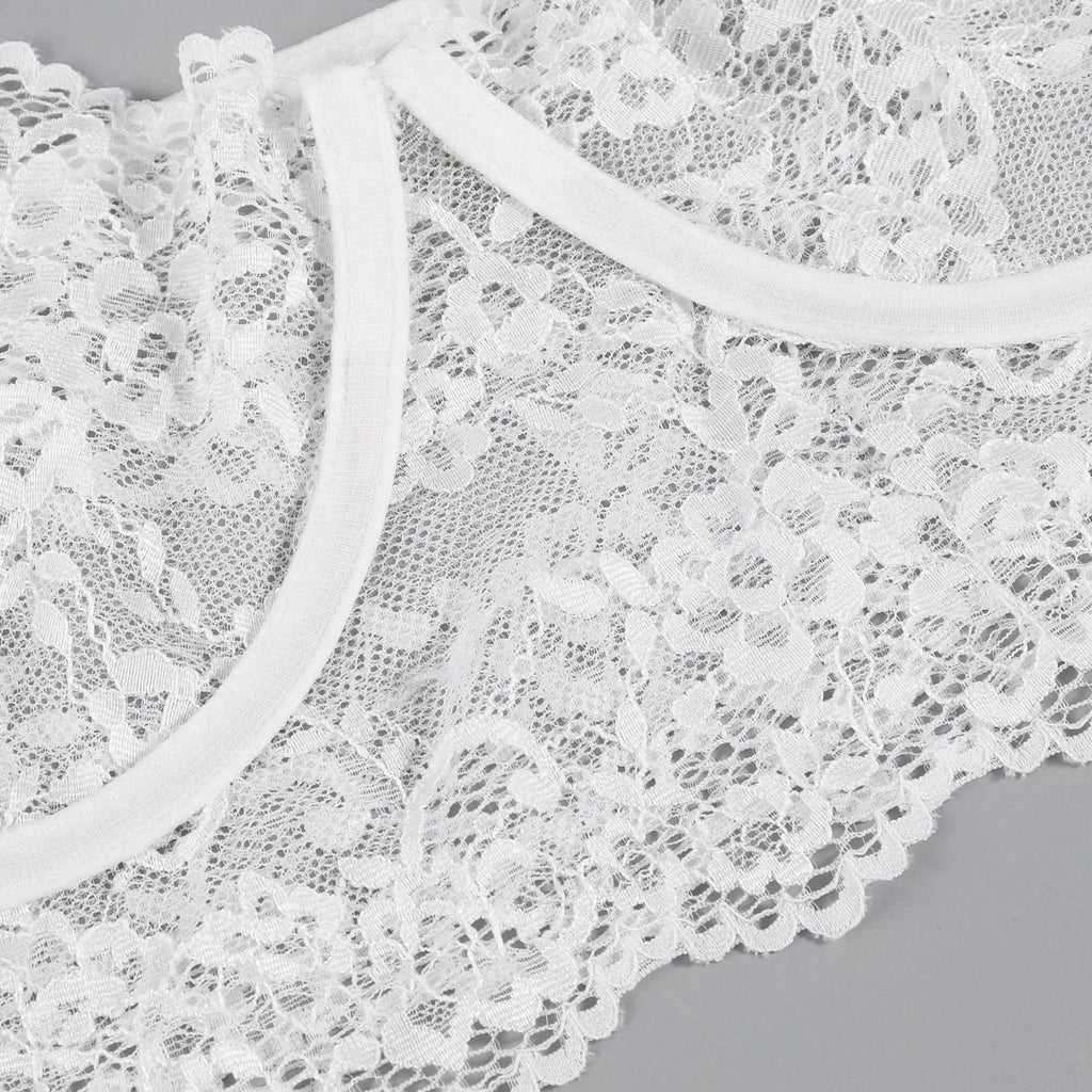 Porn 3pcs Lace Underwear Set Women Sexy Lingerie Halter Bra and Panties Garter Intimate Erotic Babydolls Sex Costumes