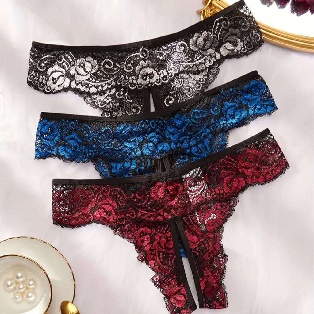 Lace Romantic Floral Thong Soft Women's Underwear G-string Comfortable Female Lingerie