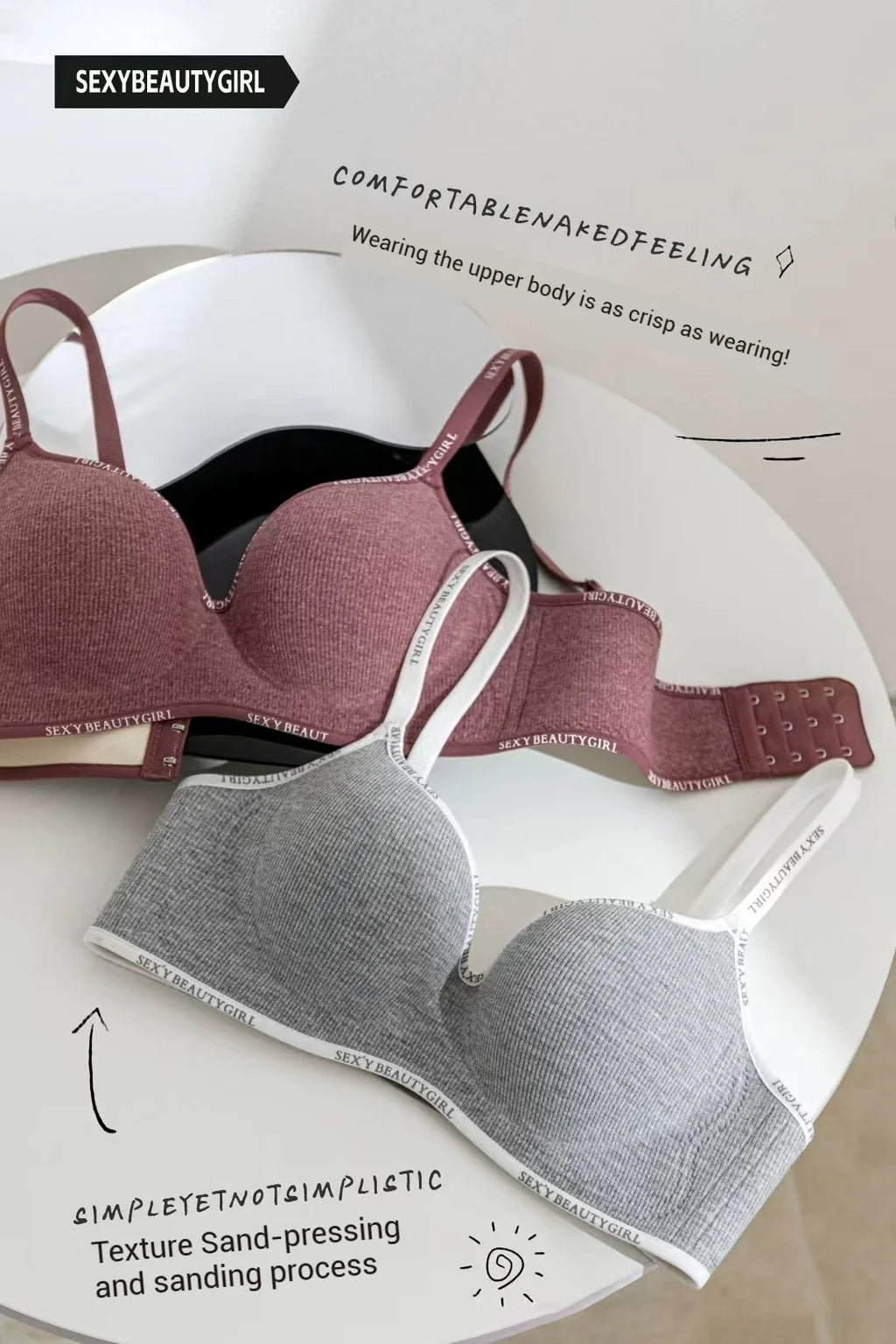 Deep V Knitting Bra Women's Underwear Small Chest Sexy Push Up Lingerie Seamless Bra for Women Bra Thick Bralette 32-38AB