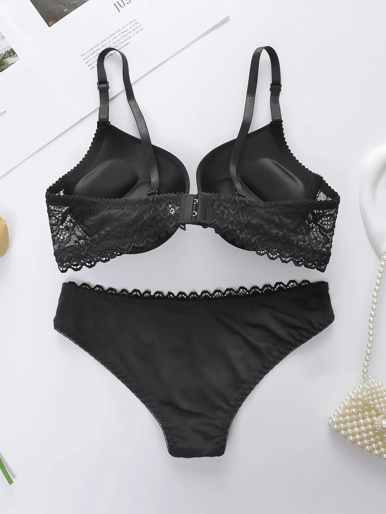 Women Solid Color Sexy Underwear Set Gathered Push Up Underwear Daily Comfortable And Close Fitting Seamless Underwear Set 3208
