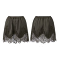Summer Women's Satin Short Skirts Elastic Waist Lace Patchwork Skirts Half Slip Skirts Fashion