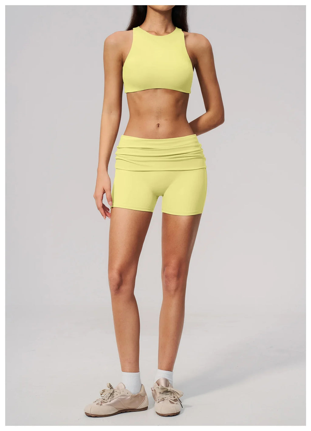 Tight Yoga Clothes Women Speed Drying Shock-absorbing Sports Vest Fitness Suits Outwear Gym Flip Waist Shorts Workout Clothes