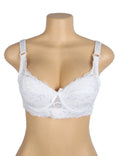 White Lace Underwire Bra for Women Plus Size Push Up Adjustable Straps 4 Hook Back Closure Daily Lingerie