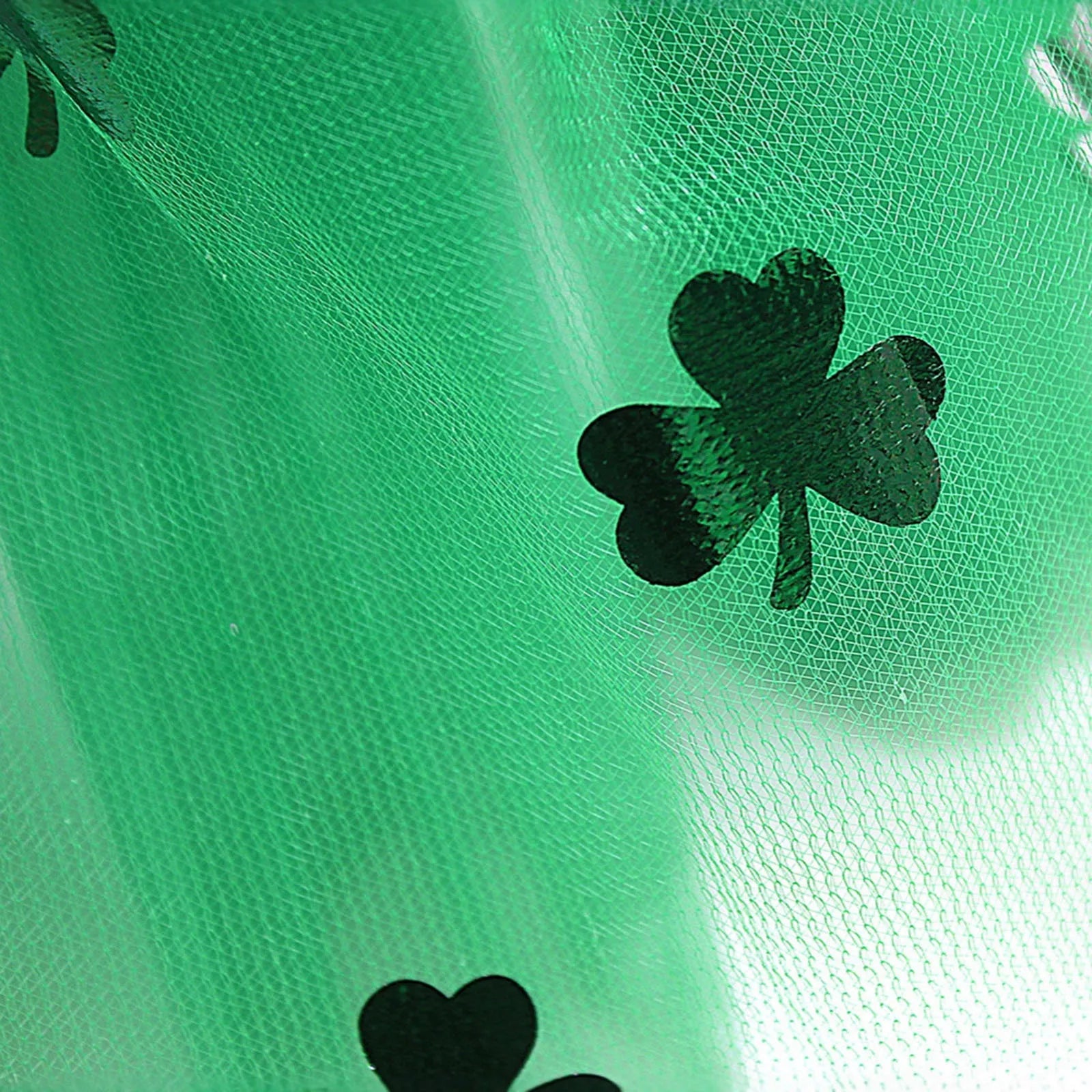 Womens Shamrock Sequin Tulle Skirt Elastic Waist St Patricks Day Tutu Flared Mini Skirt Glittery Bottoms For Festival Costume