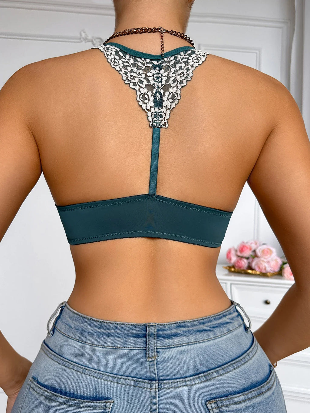 Lace Embroidered Flowers Women Bra Front Closure Push-Up Bra Elegant Back Beauty Underwire Sexy Lingerie
