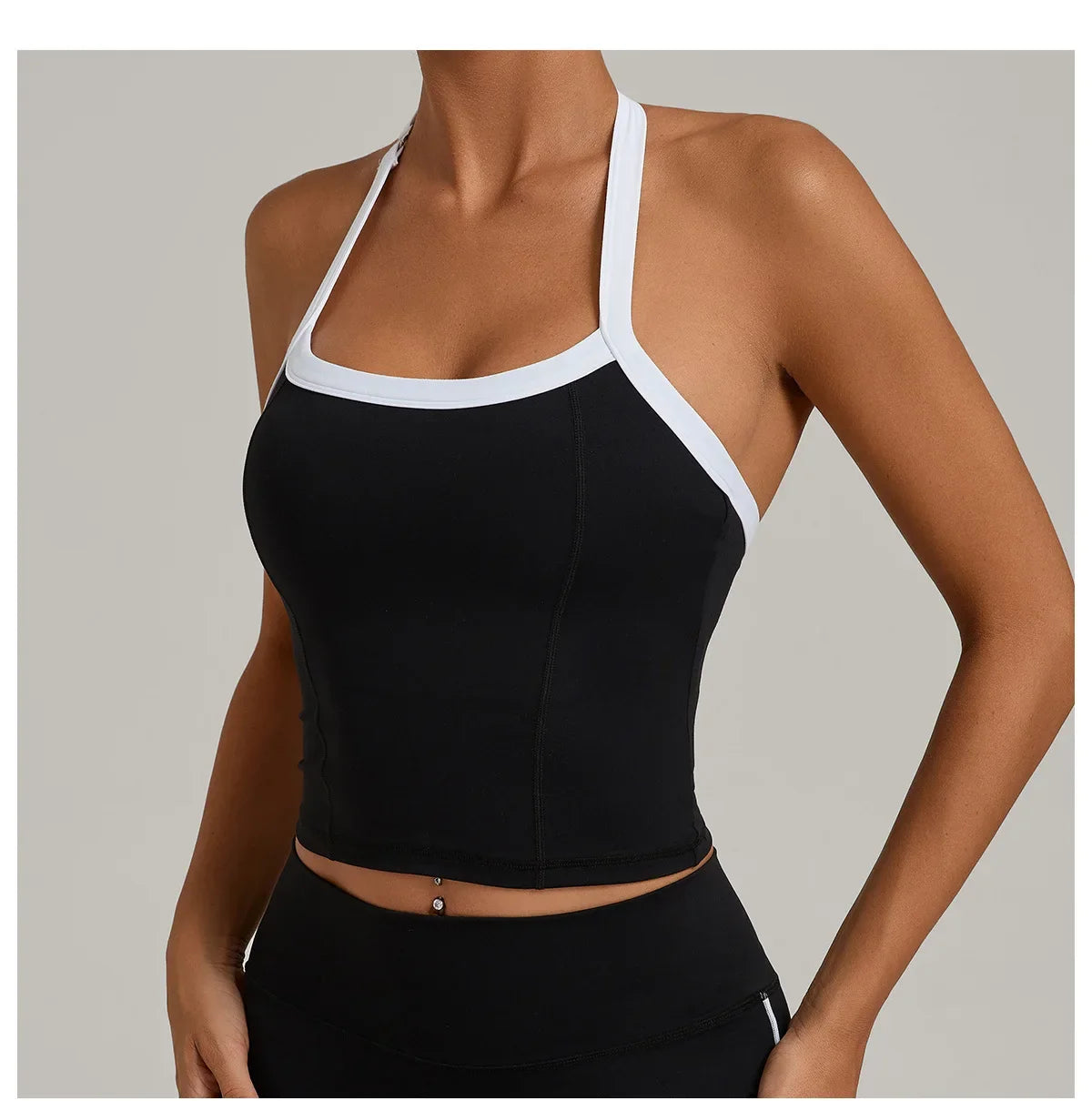 Hanging Neck Top Women Sports Bra Push Up Fitness Yoga Bra Color Blocked Underwear Gym Sport Tops Women Running Vest Bralette
