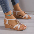 Wedge Sandals for Women Summer Comfortable Non Slip Beach Shoes Woman PU Leather Platform Roman Sandalias Mujer