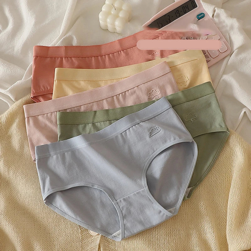 5Pcs Women's Cotton Underwear Panty Cute Sexy Panties Female Seamless Underpants Solid Color Panty Intimates Women Lingerie S-XL