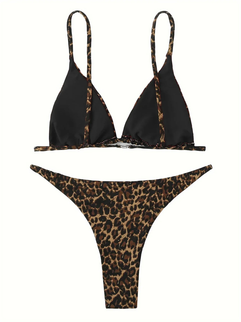 2024 Micro Leopard Bikini Women High Cut  Bandage Push Up Swimsuit Sexy Bathing Suit Padded Thong Swimwear,summer Beach Vacation