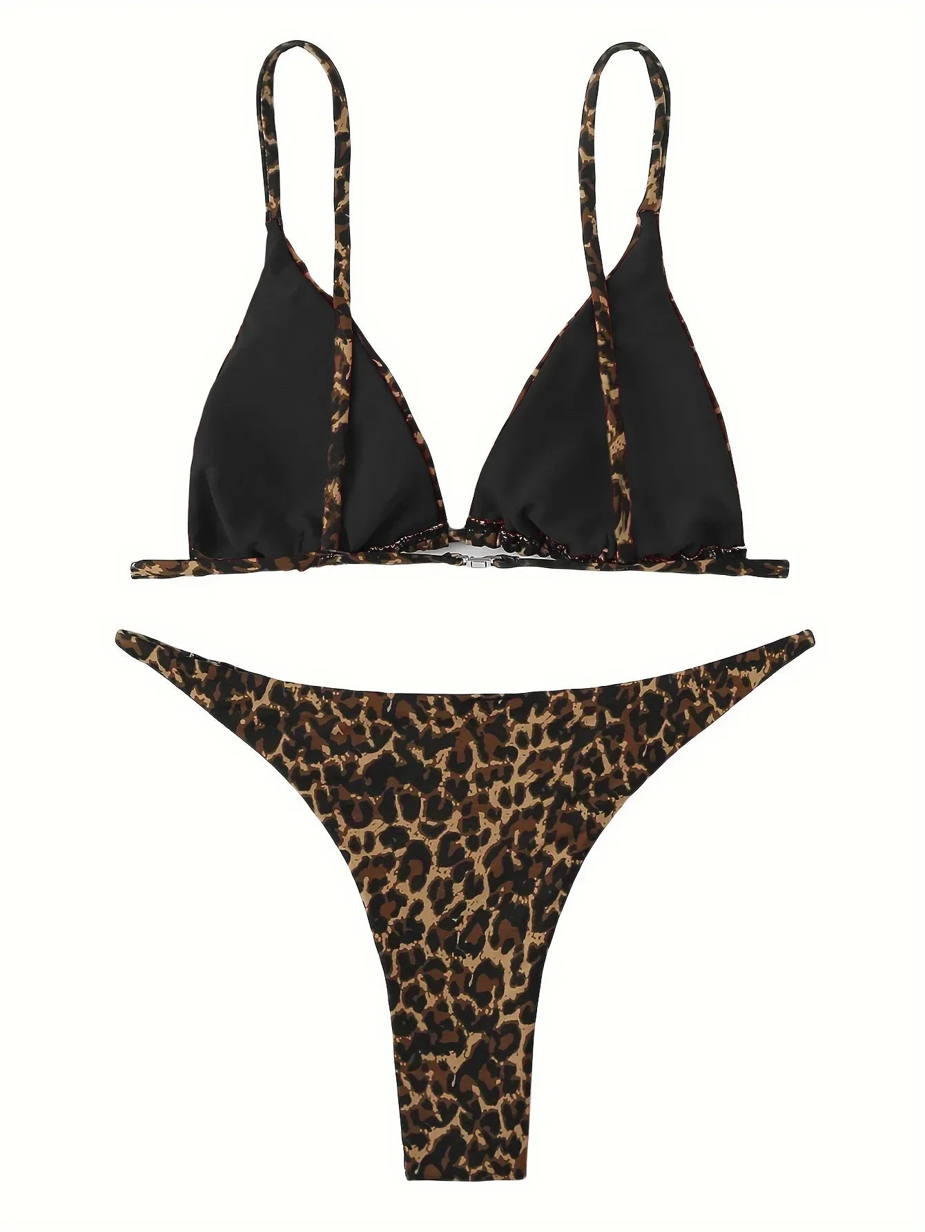 2024 Micro Leopard Bikini Women High Cut  Bandage Push Up Swimsuit Sexy Bathing Suit Padded Thong Swimwear,summer Beach Vacation