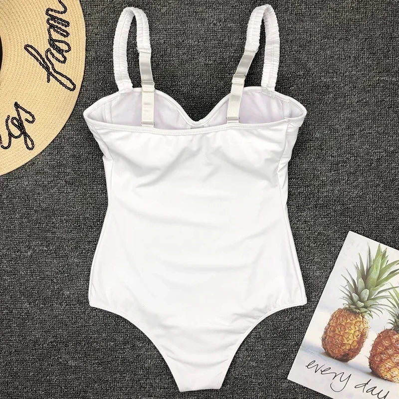 Underwired Bra Cup One Piece Swimsuit Women Swimwear Female Monokini Push Up Bather Bathing Suit Swim Beachwear Slim Bodysuit