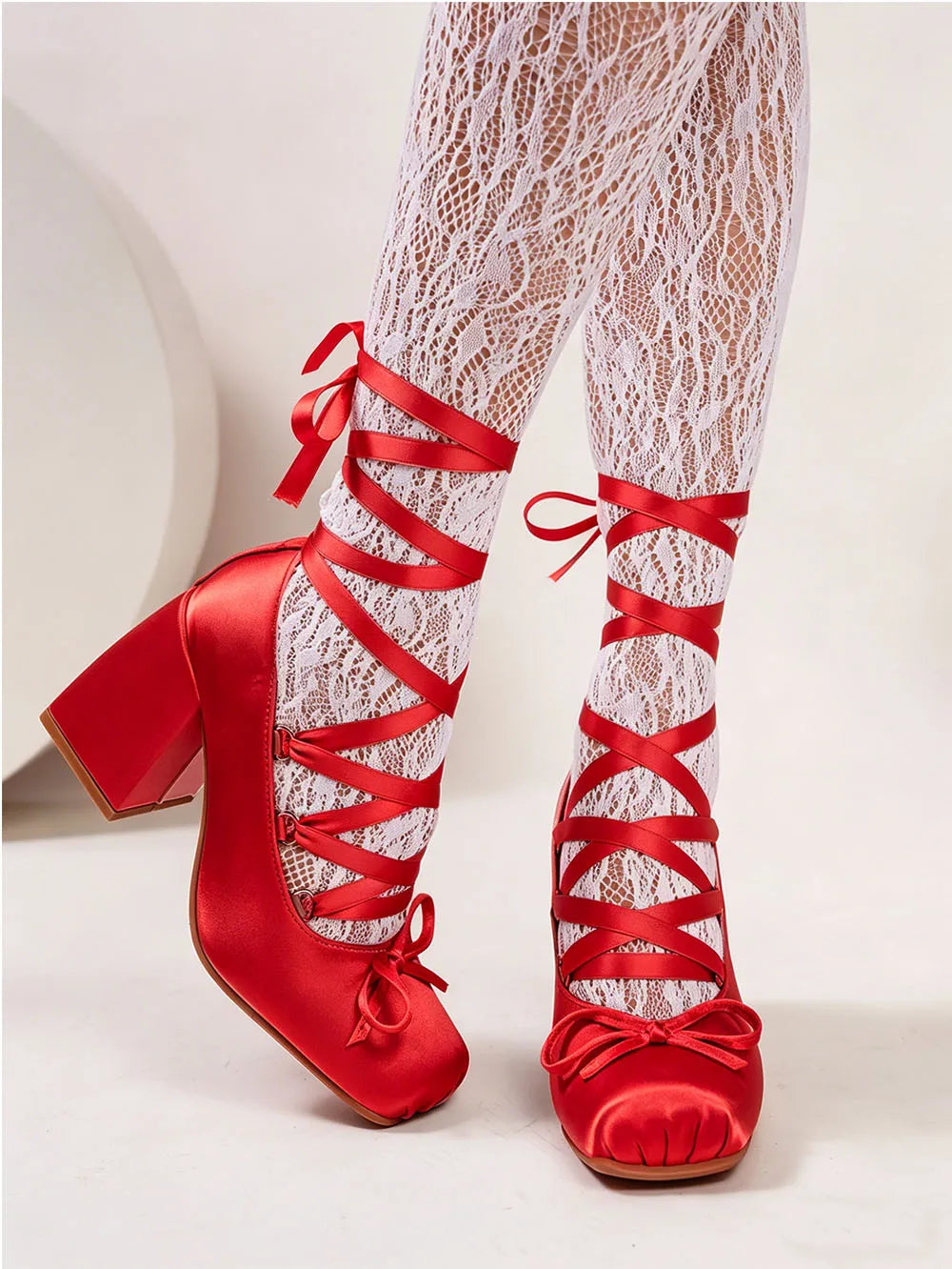 2026 Plus Size 43 Retro Red Lolita Ankle Wrap Pumps Sweet 5cm Med Square Heels Gothic Cosplay Ballet Mary Janes Shoes Women