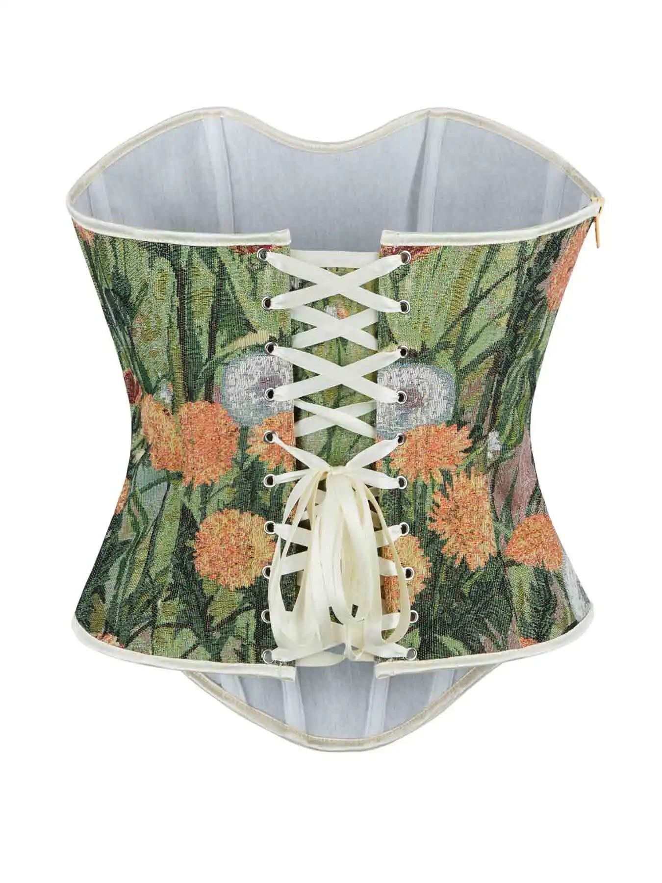 New court Corset dandelion plant flower lace-up and wear corset.