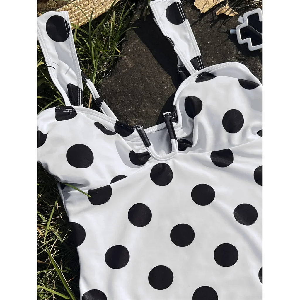2026 Sexy Polka Dot U Neck Women Swimwear One Piece Swimsuit Female High Leg Cut Monokini Padded Bather Bathing Suit Swim V8273