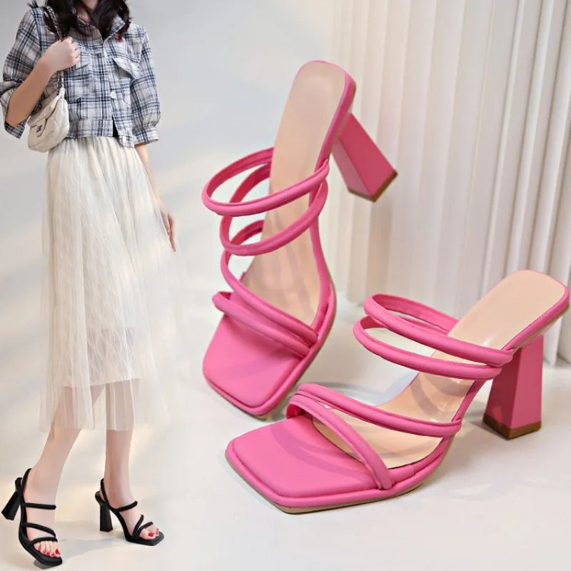 2026 Large Size Women's High Heel  Faionable Pink Outdoor Wear Casual High-heeled shoes