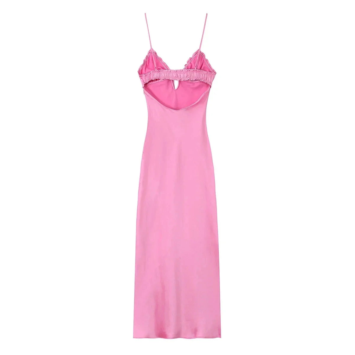 Foridol Ruffles Tie Up Satin Dress Women Elegant Maxi Long Summer Party Dress Spaghetti Strap Red Sexy Sundress Vestidos 2025