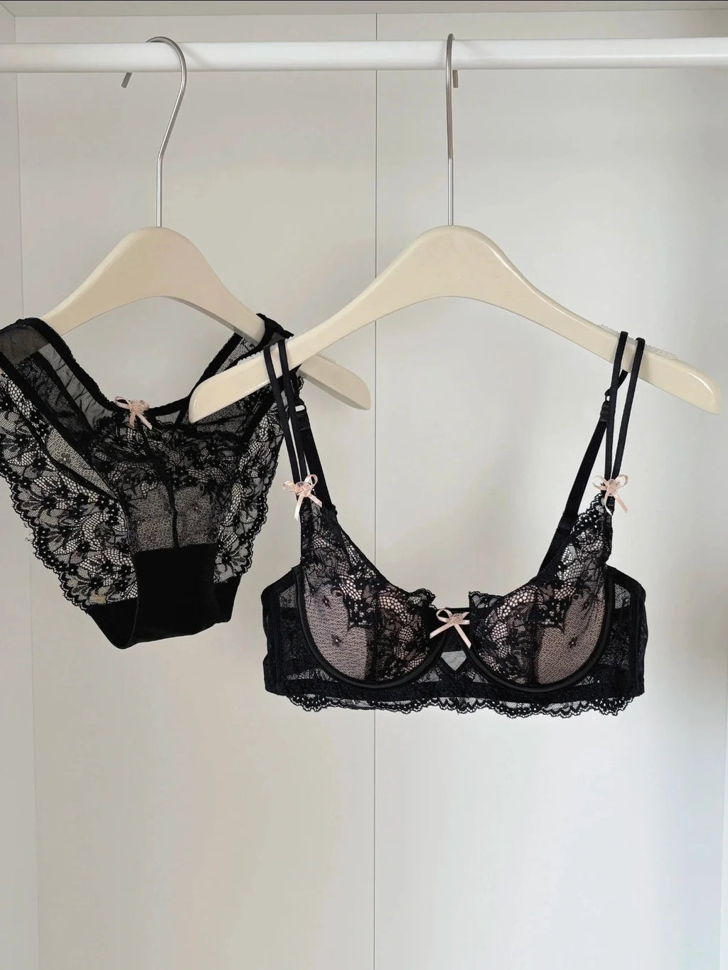 French Inspired Minimiser Bra Women Sexy Lingerie Set Large Chest Support Thin Comfort Half Cup Soft Underwire Anti Sagging