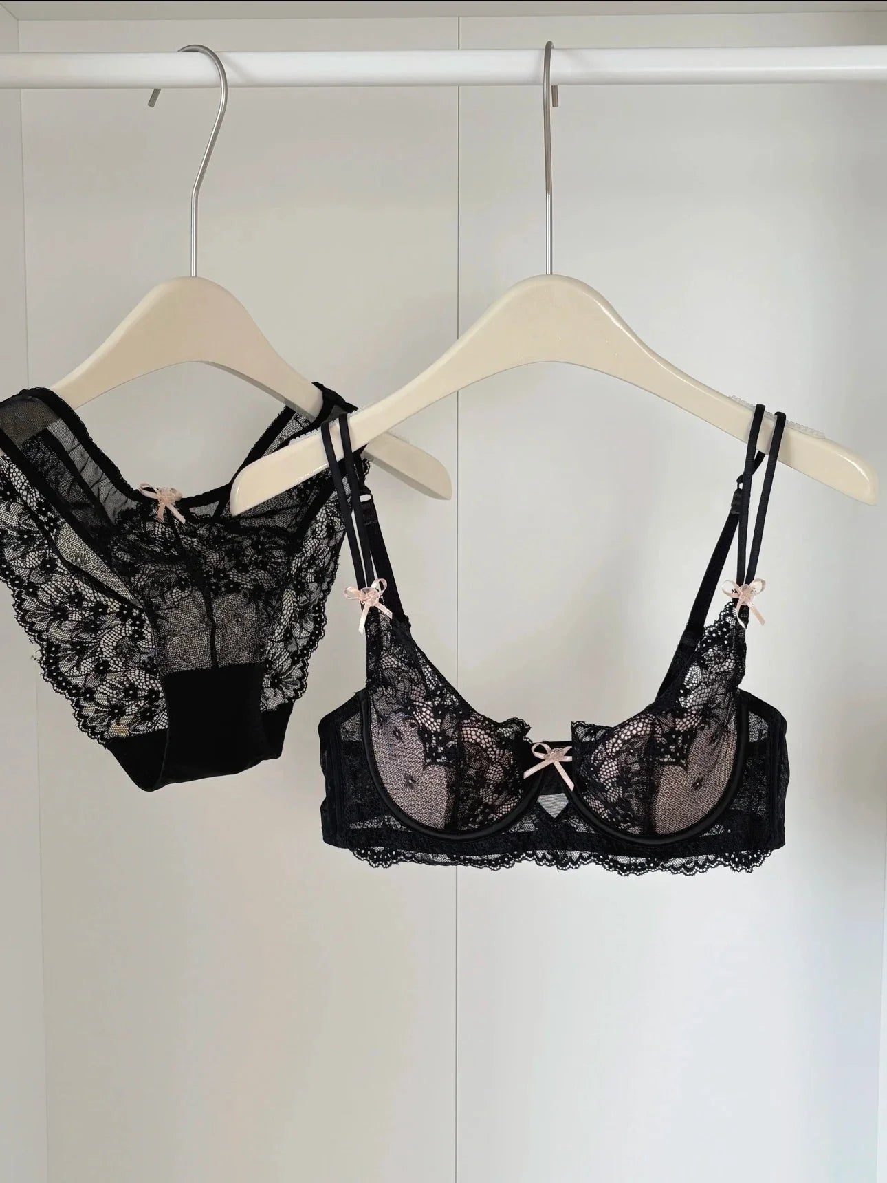 French Inspired Minimiser Bra Women Sexy Lingerie Set Large Chest Support Thin Comfort Half Cup Soft Underwire Anti Sagging