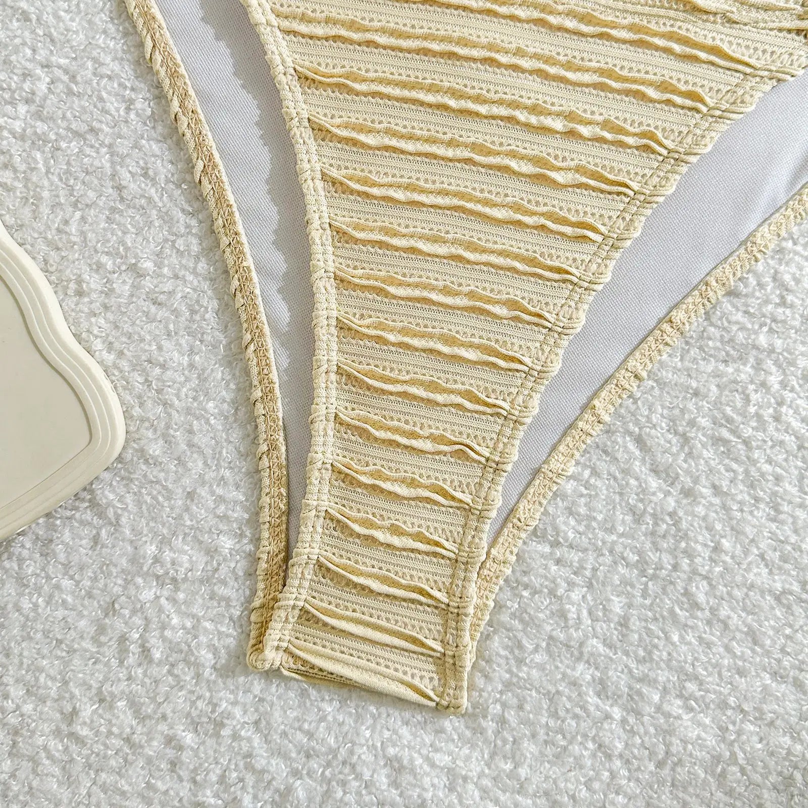 2026 Wrinkled U Ring Bandeau Bikini Women Swimwear Female Swimsuit Two-pieces Bikini Set Bather Pool Bathing Suit Swim Beachwear