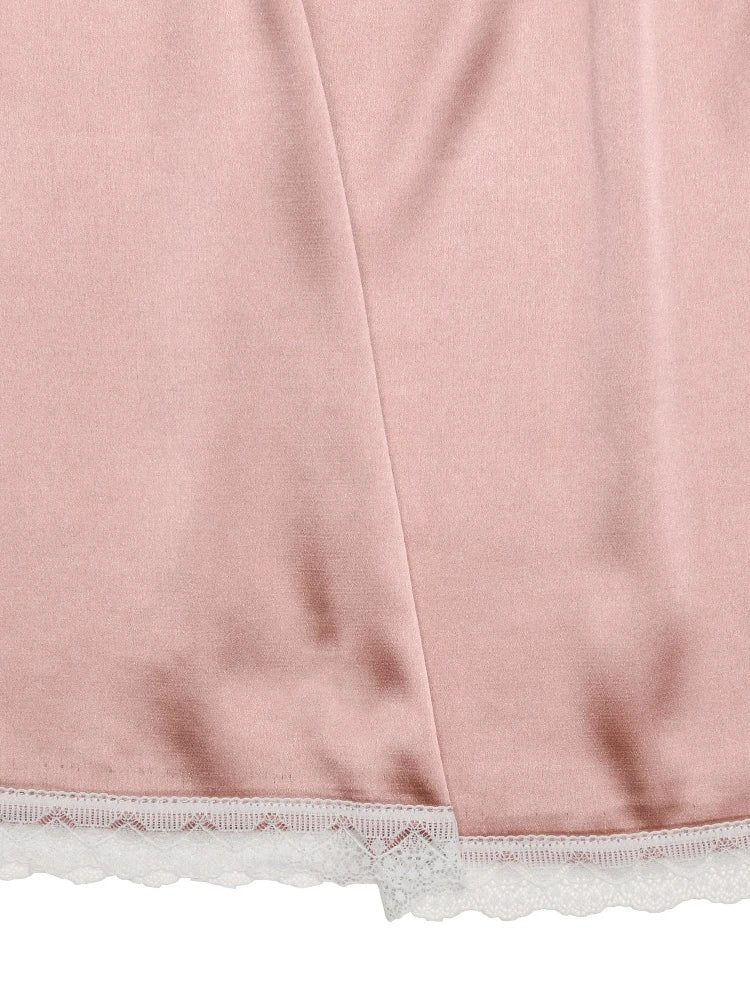 FDYOUI 2026 Summer Bowknot Lace Patchwork Satin Skirts for Women Casual Girls Clothes Sexy High Waist Short Skirt Y2K Streetwear