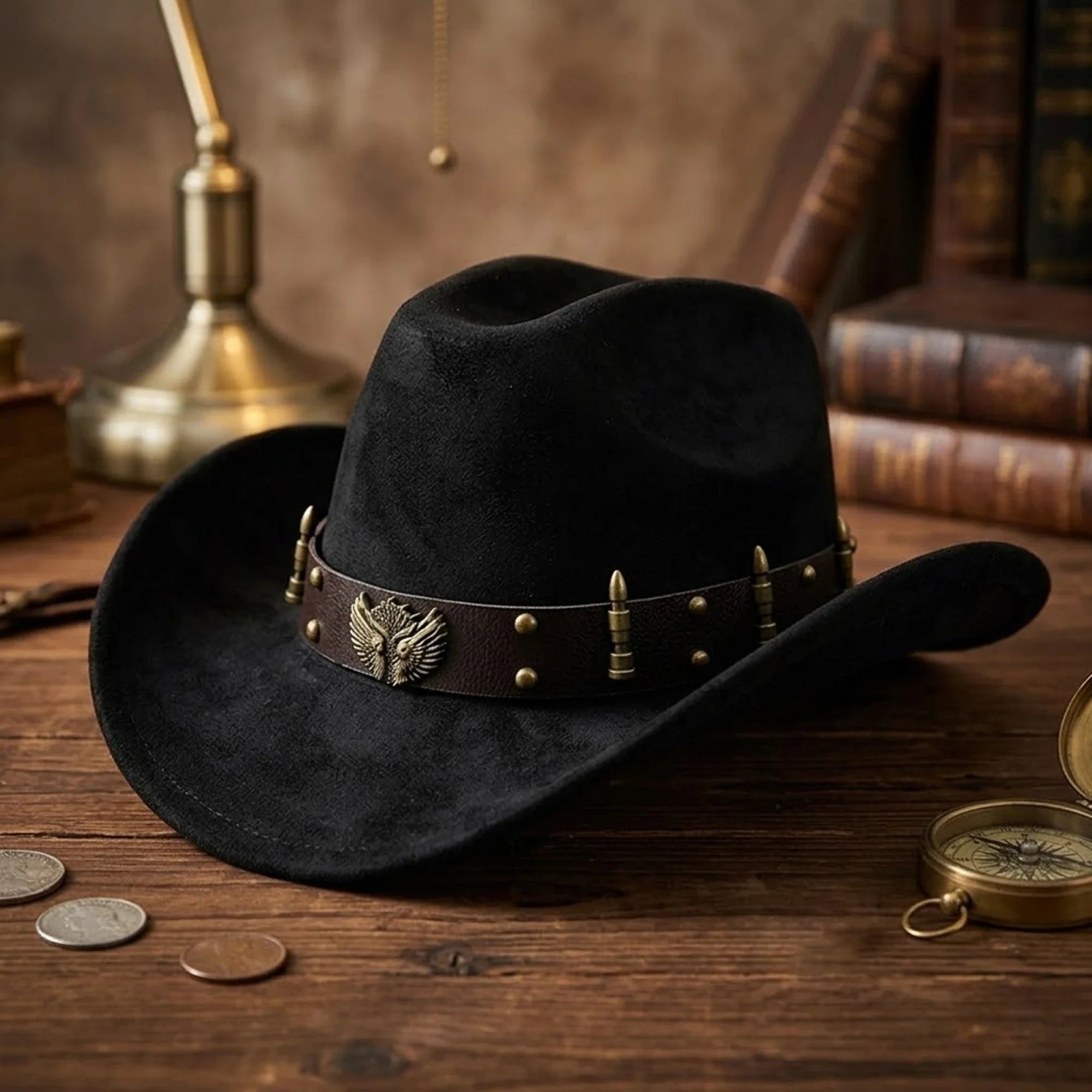 Summer Women Men Felt Cowgirl Hat with Belt Stylish Western Hat Casual Jazz Caps for Outdoor Party Club