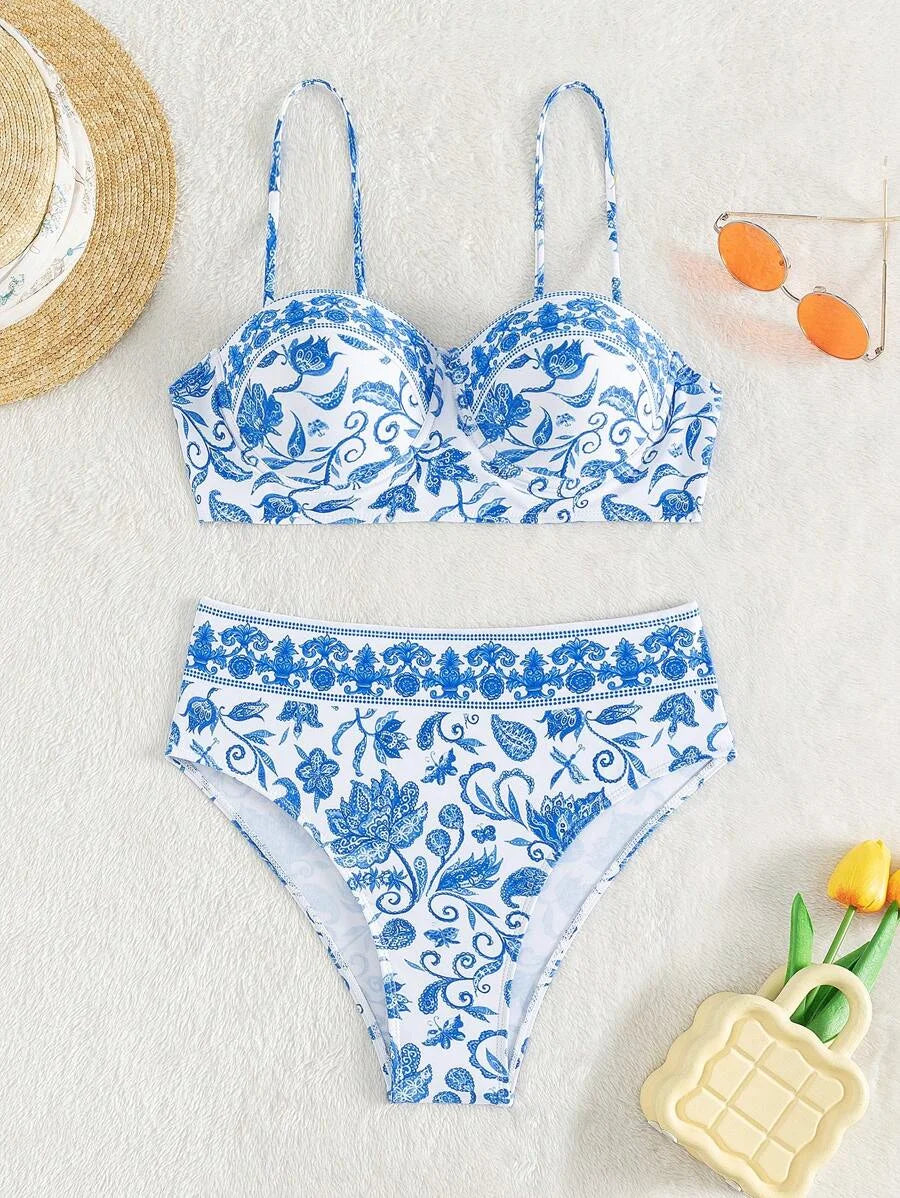 2026 High Waist Bikinis Women Print Push Up Swimsuit Floral Swimwear Female Bathers Bathing Swimming Suit Summer Beachwear