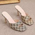 Fashion Design Stiletto High Heel Sandals Women Summer Plus Size 43 Square Toe Sandals Woman Elegant Party High Heeled Shoes
