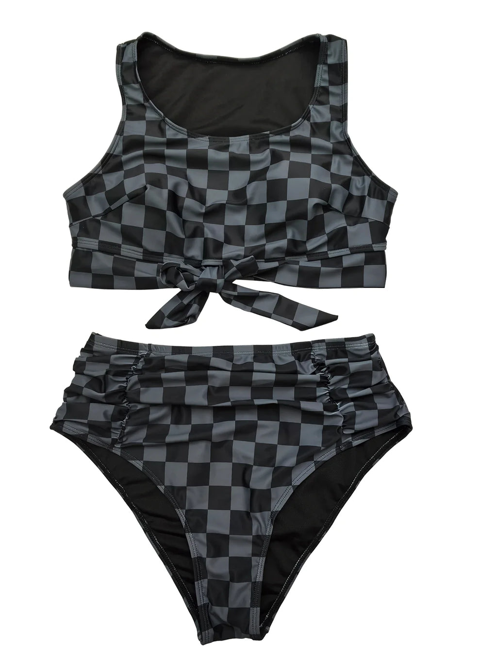 2026 Large Plus Big Size Swimsuit Women Sporty Bikinis High Waist Neck Swimwear Female Bathers Bathing Swimming Swim Suit 5XL