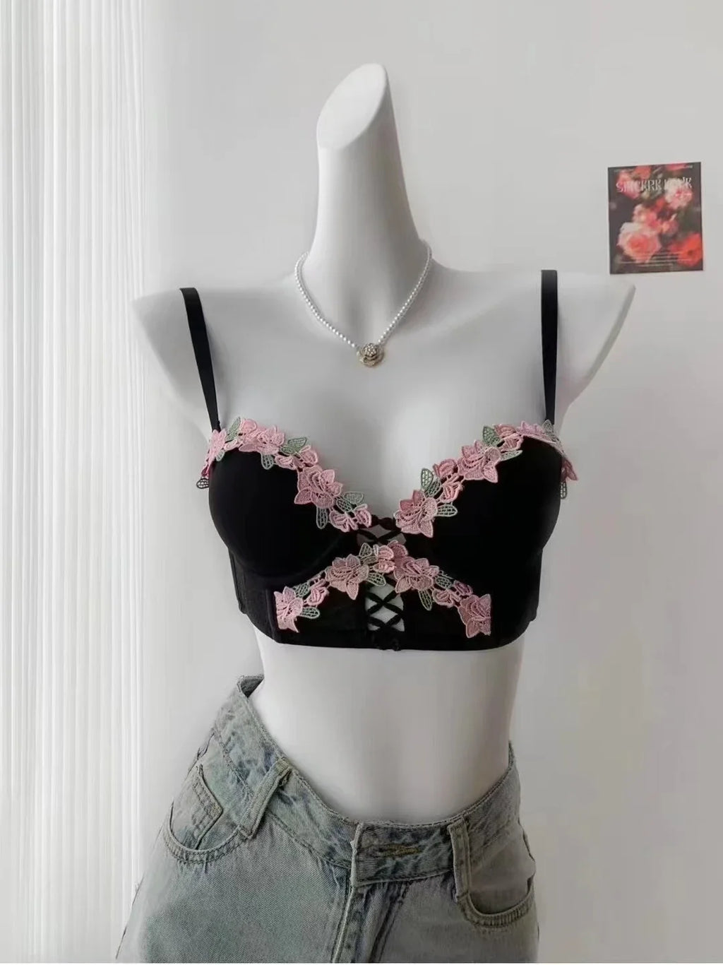 MOYISU London Anime Bralette - Delicate Wireless Bra for Set Teens, Japanese Summer Underwear Small Bust Close-Fit Subtle Allure