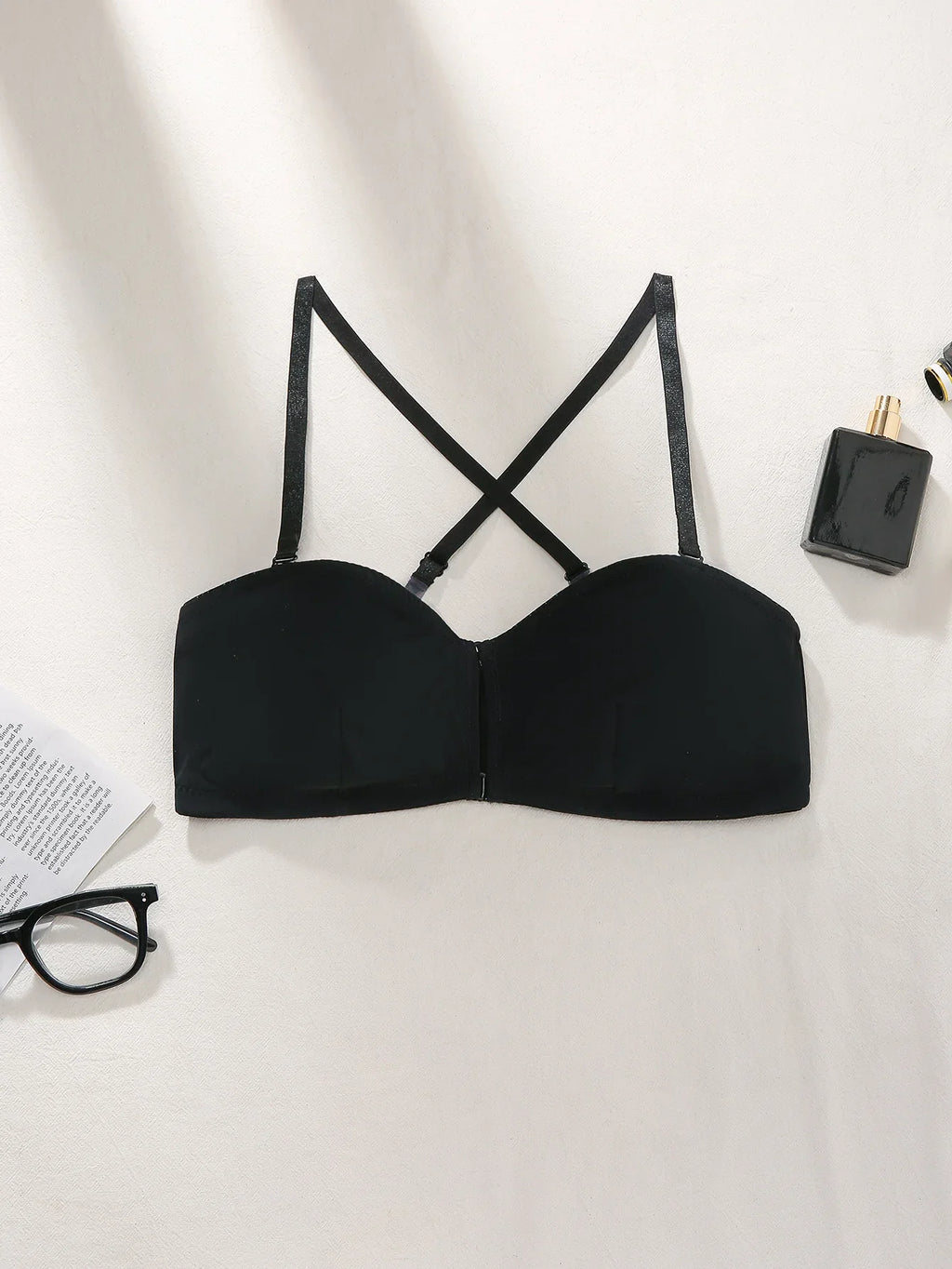 1pcs Crisscross Back Sexy Women's Bras Front Closure Padless Bras Cut-out Lingerie Breathable Brassiere Fashion Female Underwear