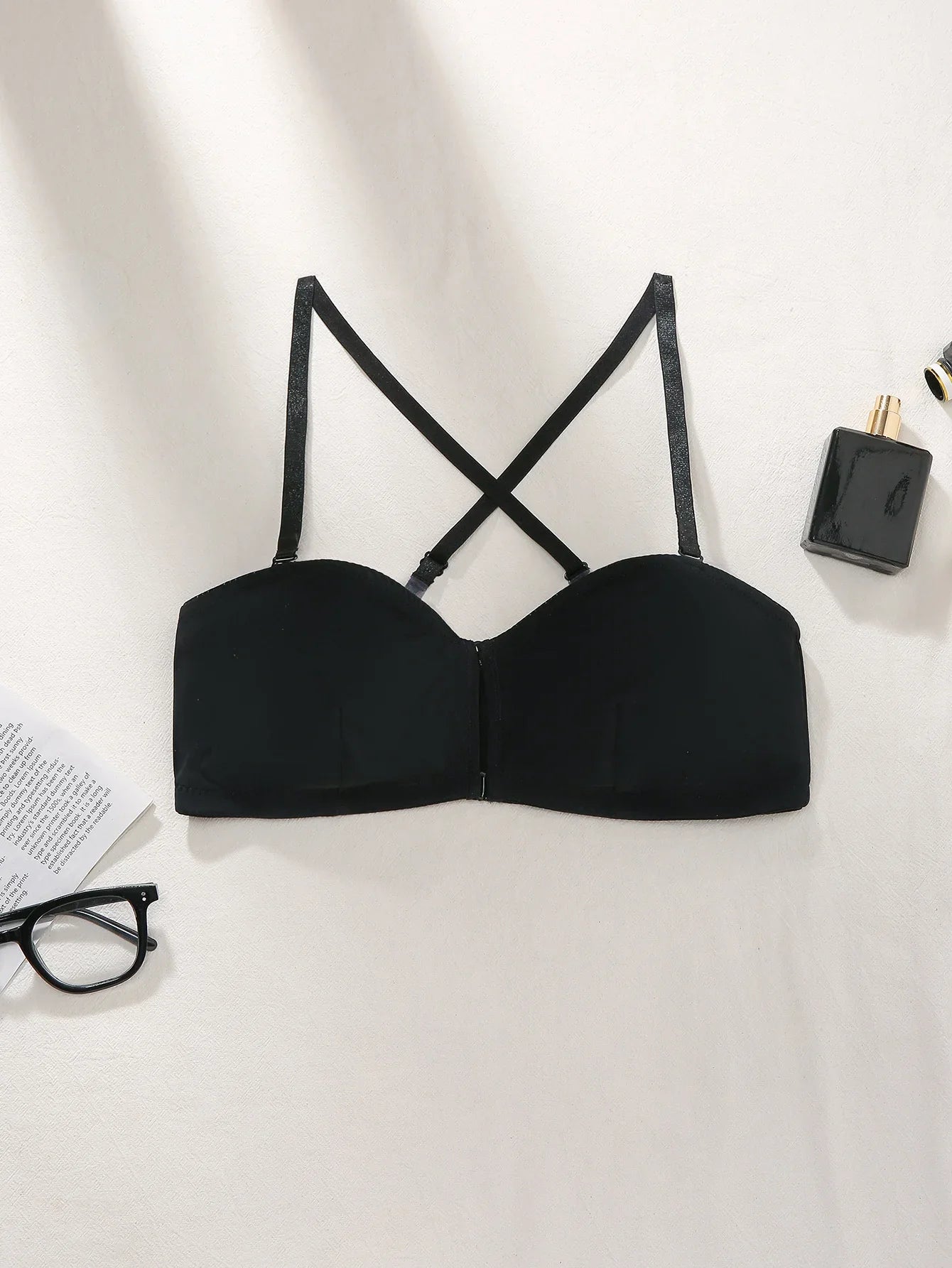1pcs Crisscross Back Sexy Women's Bras Front Closure Padless Bras Cut-out Lingerie Breathable Brassiere Fashion Female Underwear