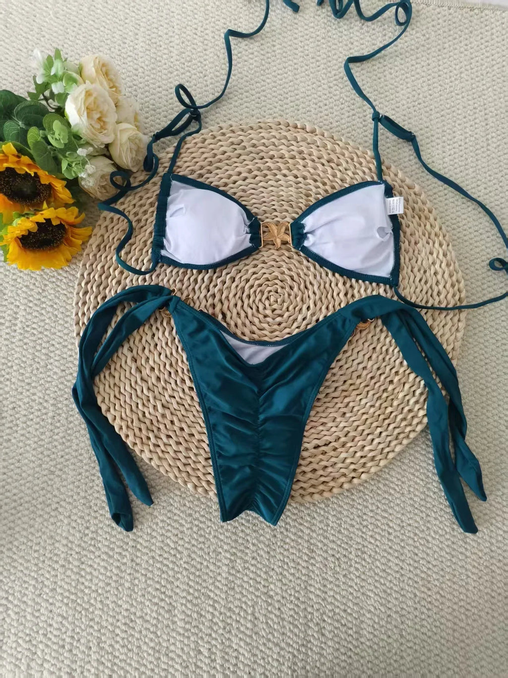 2026 Starfish Strappy String Thong Bikini Women Swimwear Female Sexy Swimsuit Solid Bathers Bathing Swimming Swim Suit Beachwear