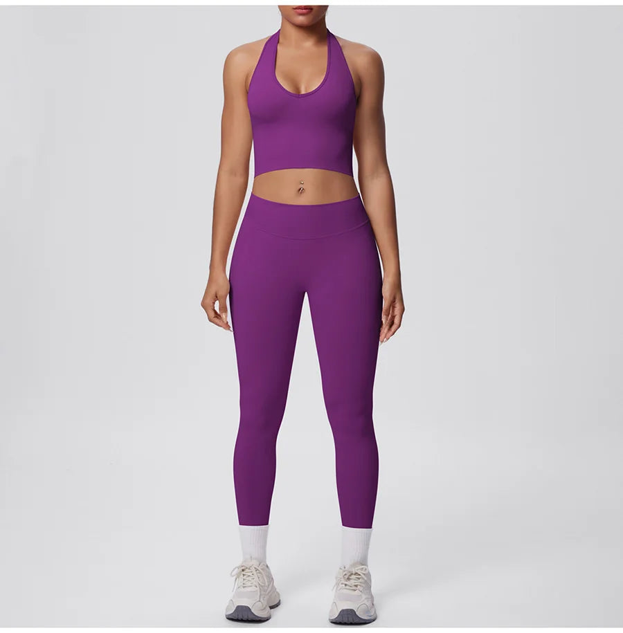 2pcs Yoga Set Gym Outfits Clothes Athletic Wear Yoga Suits For Women Fitness Set Tracksuits Sports Bra Gym Leggings Sportswear