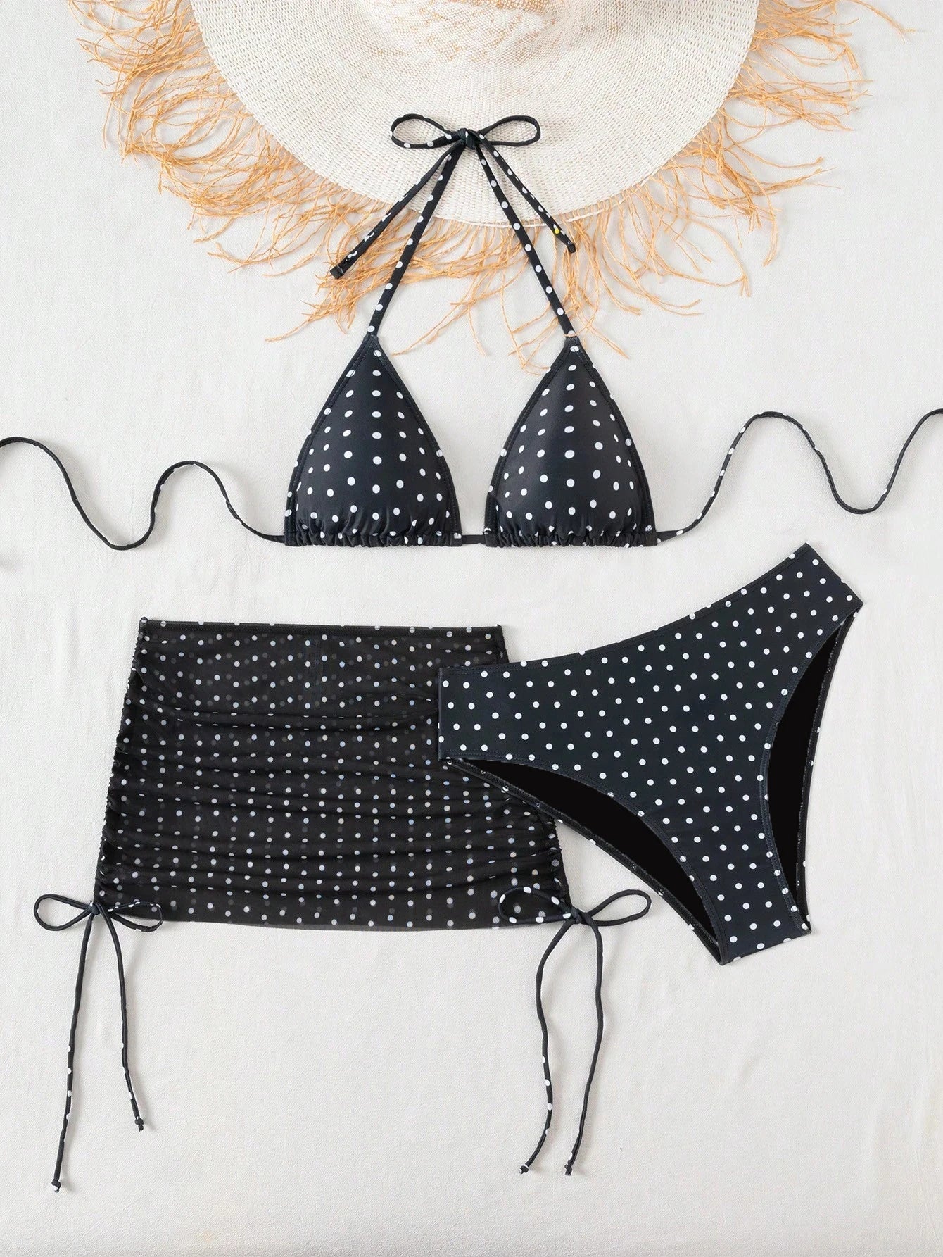 3 Pieces Triangle Halter Bikini 2026 Women & Beach Skirt Swimwear Female Printed Swimsuit Bathers Bathing Swimming Swim Suit