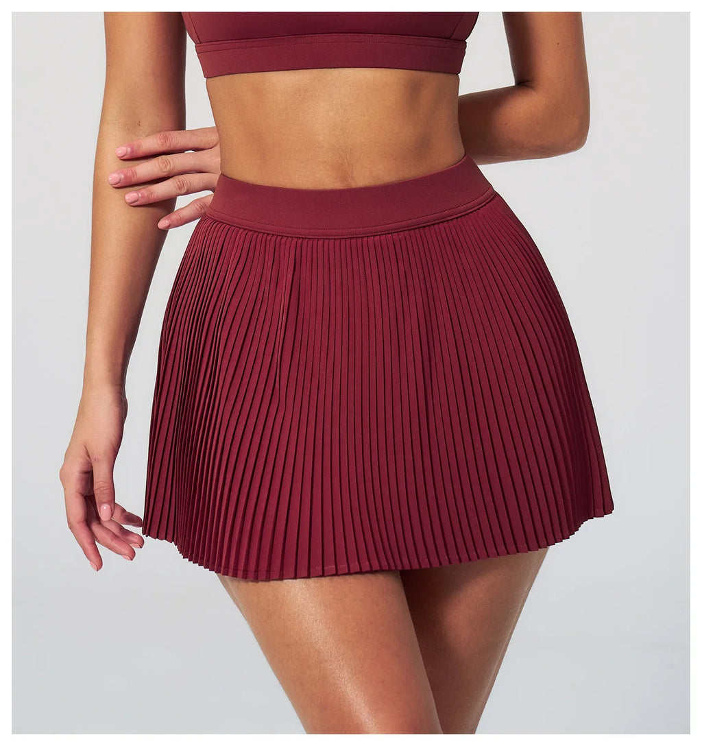 Golf Tennis Skirts with Pocket Women Gym Running Pleated Skorts Outdoor Sports Fitness Slim Shorts High Waist Yoga Golf Skirt