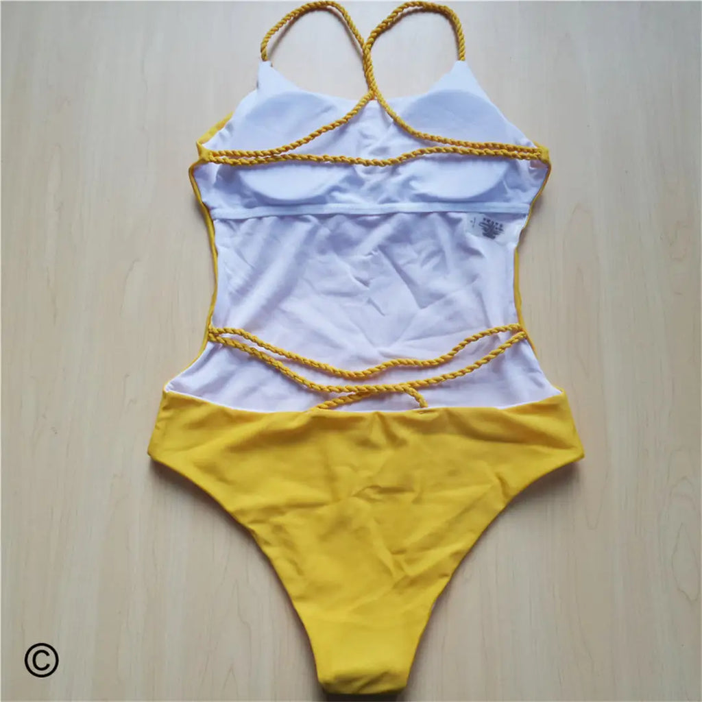 7 Colors 2025 Braided Strap Cross Back Sexy One Piece Swimsuit Women Swimwear Female Bather Bathing Suit Swim Lady V127