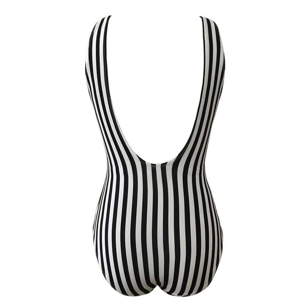 S - XL V shape Wire Striped Women Swimwear One Piece Swimsuit  Female V-bar Underwired Bather Bathing Suit Swim Monokini V472