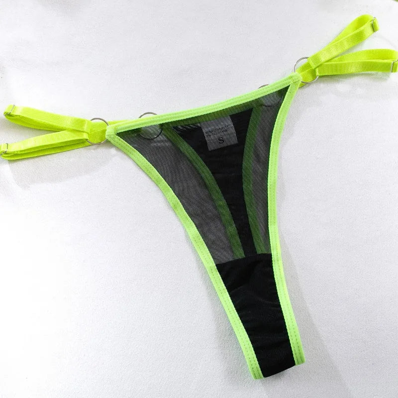 Toucheart Sexy Floral Embroidery Underwear Steel Ring Bra Lace Mesh Sexy Webbing Hollow Waistband Hanging Erotic Lingerie Suit