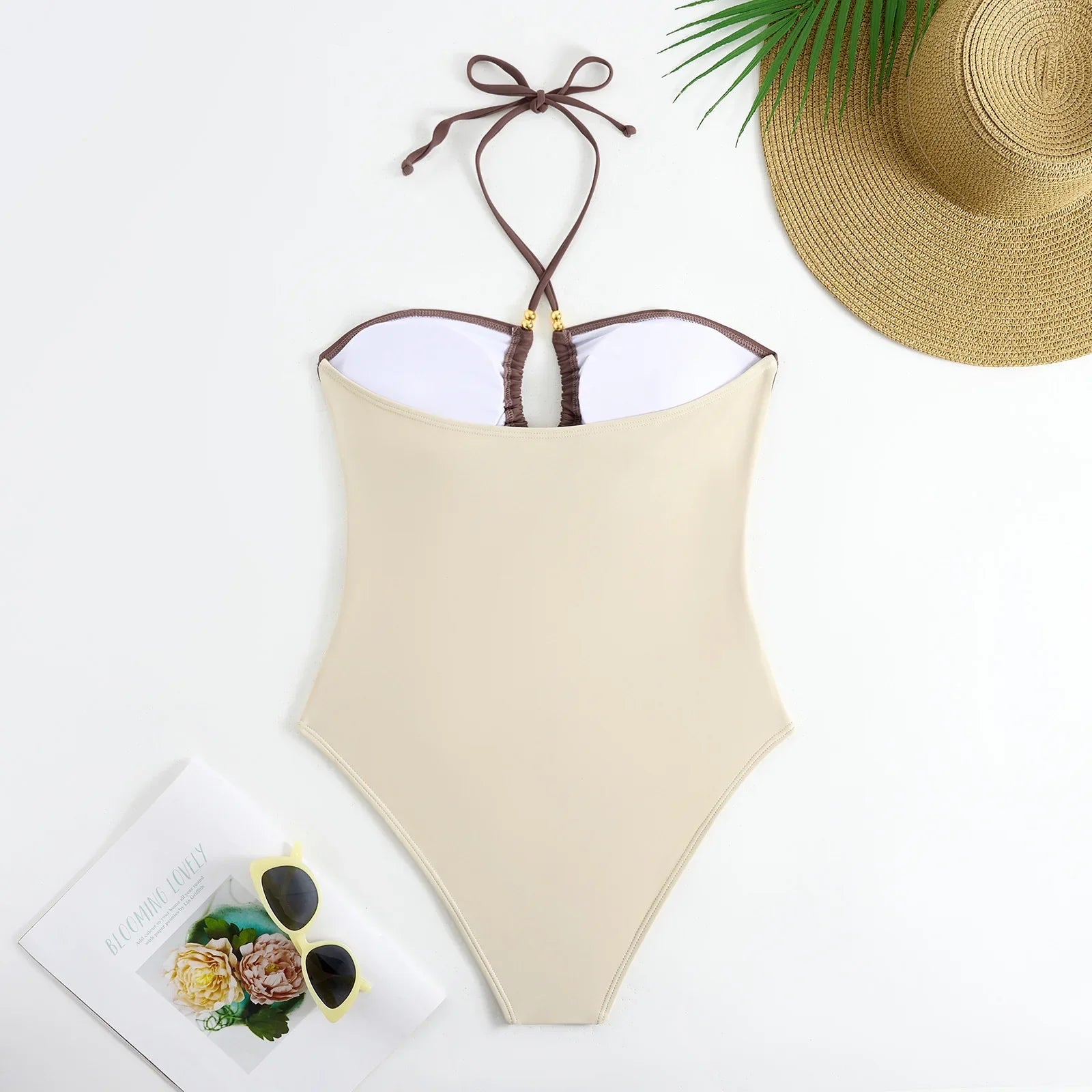 Cut Out One Piece Swimsuit with Skirt 2025 Women Hollowen Swimwear Monokini Patchwork Bodysuit Female Bathing Suit Beach Wear